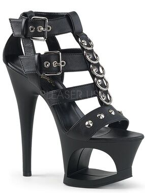 Pleaser | MOON-758 | Black Studded Platform High Heel Sandal | NIB | 8